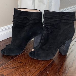 Peep toe ankle boots